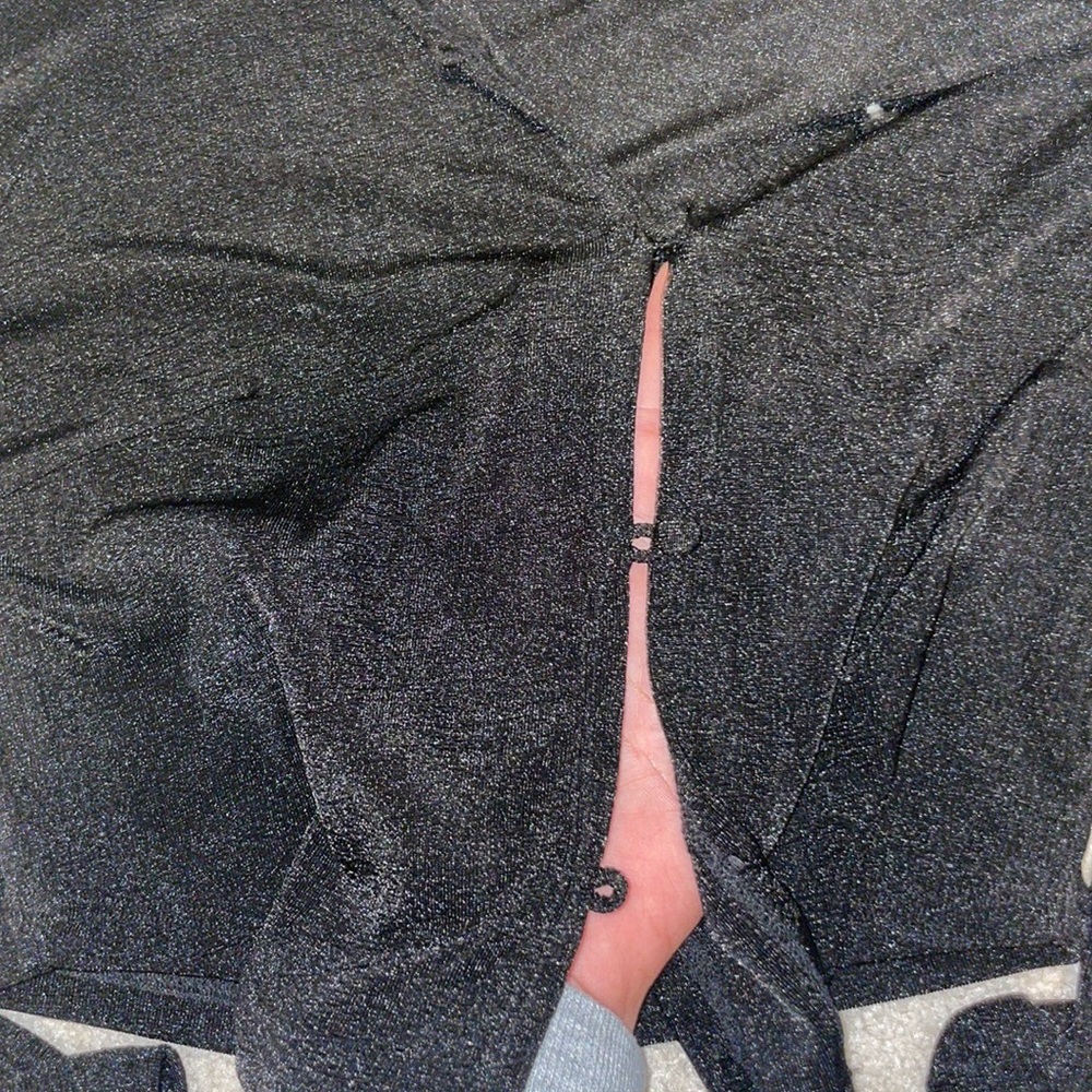 Black sheer cropped button up - Picture 3 of 3